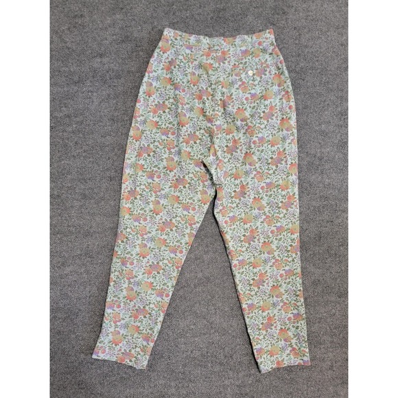 Vintage GAP Pants Womens 11/12 Pastel Floral High Rise Tapered 100% Cotton 90s - Picture 8 of 9